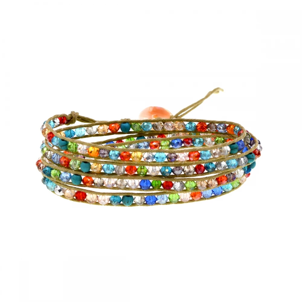 Fashion Women Wraped Bracelets Beaded Multi-color Crystal 4 Wraps | Украшения и аксессуары