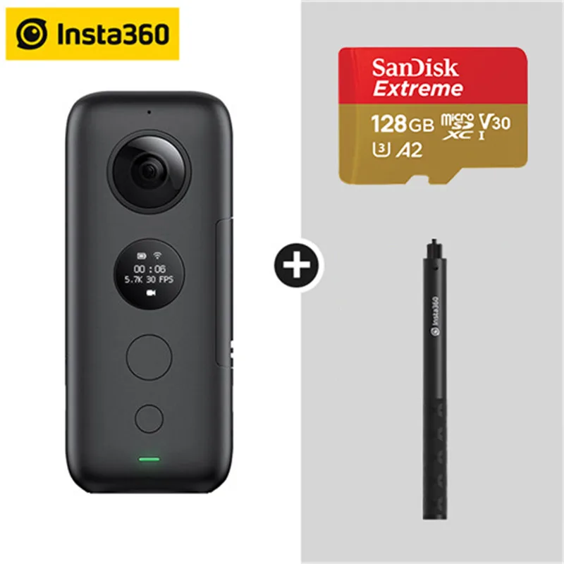 Insta360 ONE X VR 360 панорамная камера для iPhone и Android 5,7 K видео 18MP фото Экшн-камера чехол для дайвинга для Insta360 - Цветной: Kit C 128G POLE