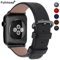 5 colors apple watch leather band 454442mm 414038mm with stainless clasp strap for iwatch series 76se543