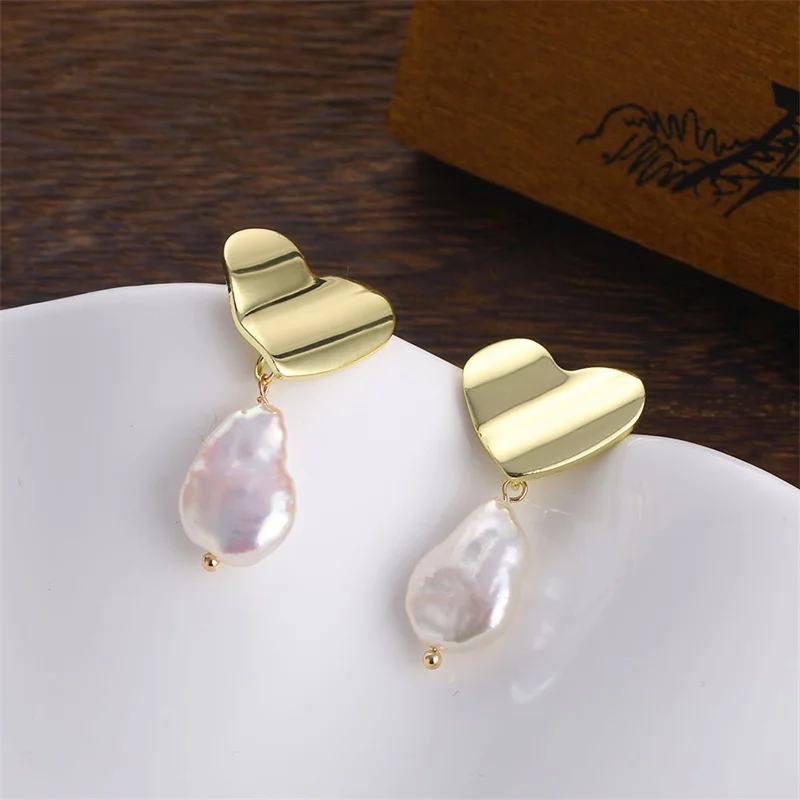 Женские серьги-подвески с жемчугом золотого цвета модные ювелирные украшения