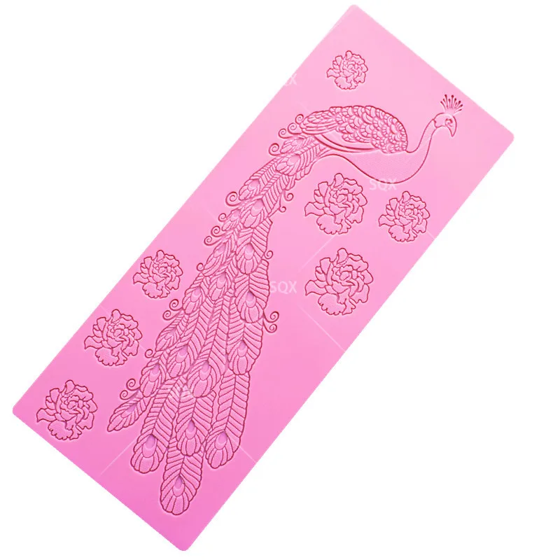 ГОРЯЧАЯ Павлин с кружевным краем силиконовый кружевы плесени сахарная кружевная