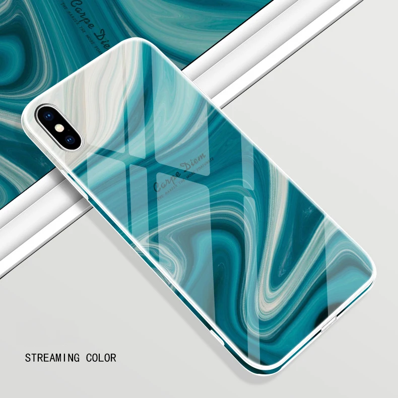 Для iPhone XS Max XS 10S XR X 8 7 6 6S Plus чехол HD Фруктовый Цветочный цветной боковой Чехол из закаленного стекла для Apple X S R 8 7+ бампер