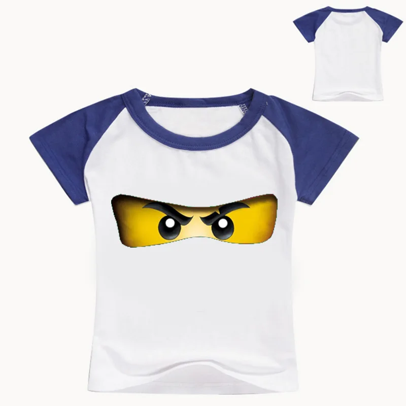 Коллекция года, Ninjago, хлопковые футболки с короткими рукавами и круглым вырезом, с мультяшным рисунком Одежда для маленьких мальчиков и девочек летняя футболка детские топы, футболки