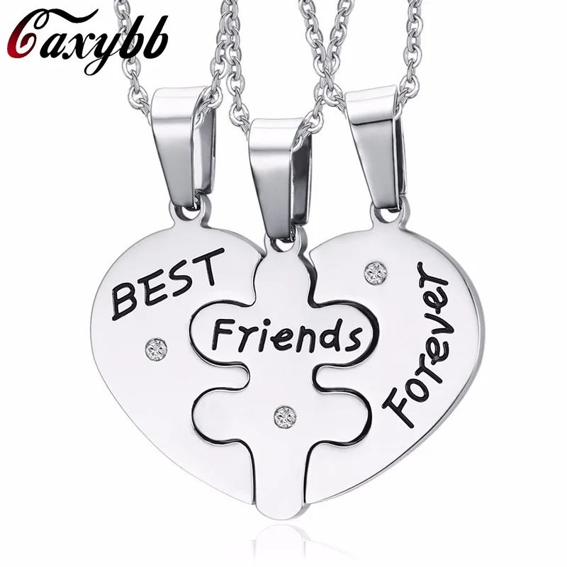 Ожерелье для влюбленных Caxybb 3 unids Best Friends Forever Bff ожерелье s дружеское сердце