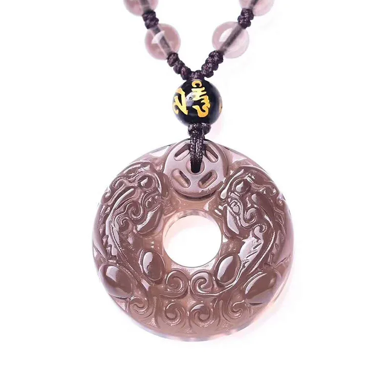 

Drop Shipping Ice Obsidian Circle Pixiu pendant Necklace Jade Pendant Fine Jewelry