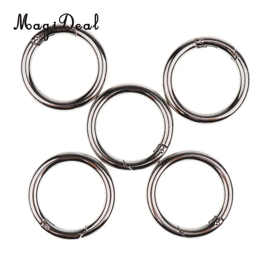 44mm 5 шт. круглый пуш-ап ворота оснастку открыть крюк пружинное кольцо брелок карабин 15/20/25/30/35/40/45 мм для походный рюкзак сумки из натуральной кожи - Цвет: 44mm
