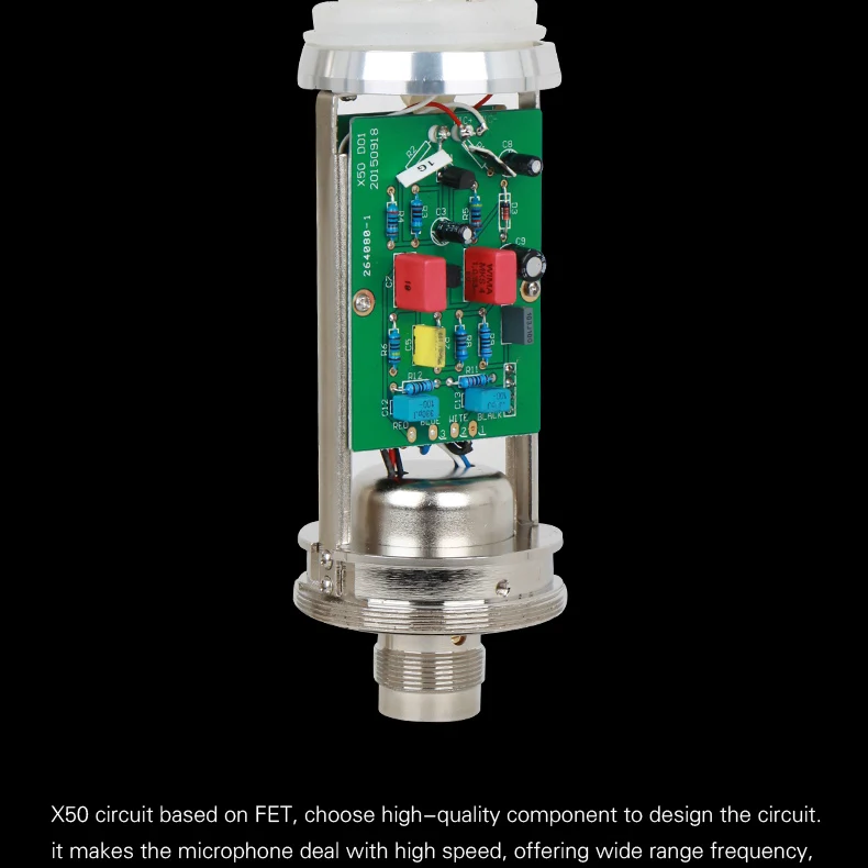 Alctron X50B Профессиональный Большой мембранный конденсаторный микрофон студийная запись вокальный микрофон с микрофоном поп-фильтр амортизатор