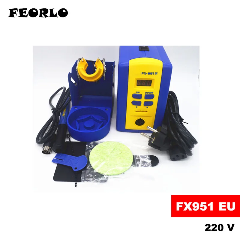 FEORLO EU/US PLUG цифровой термостатический ESD 220V fx951 FX-951 паяльная станция с 2 шт. T12-K BC2 Высокое качество