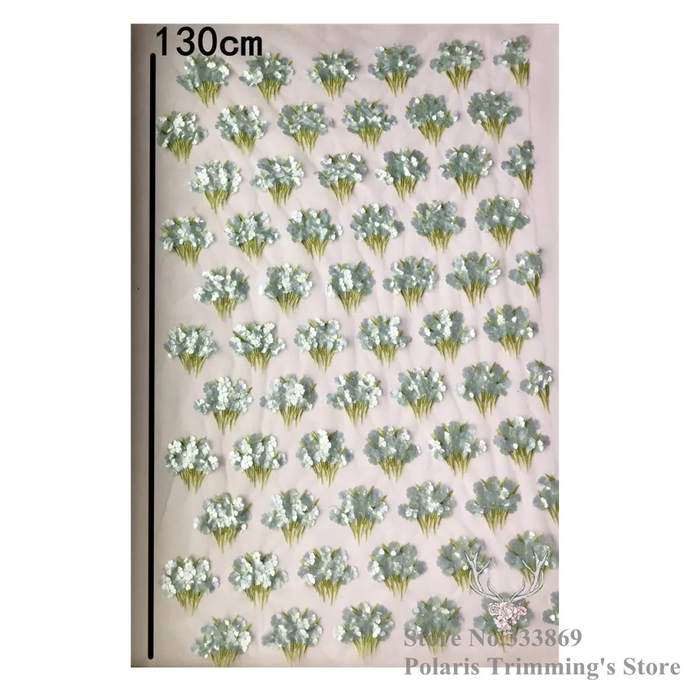 Новинка зеленые кружевные аппликации ручной работы с 3D цветочной вышивкой