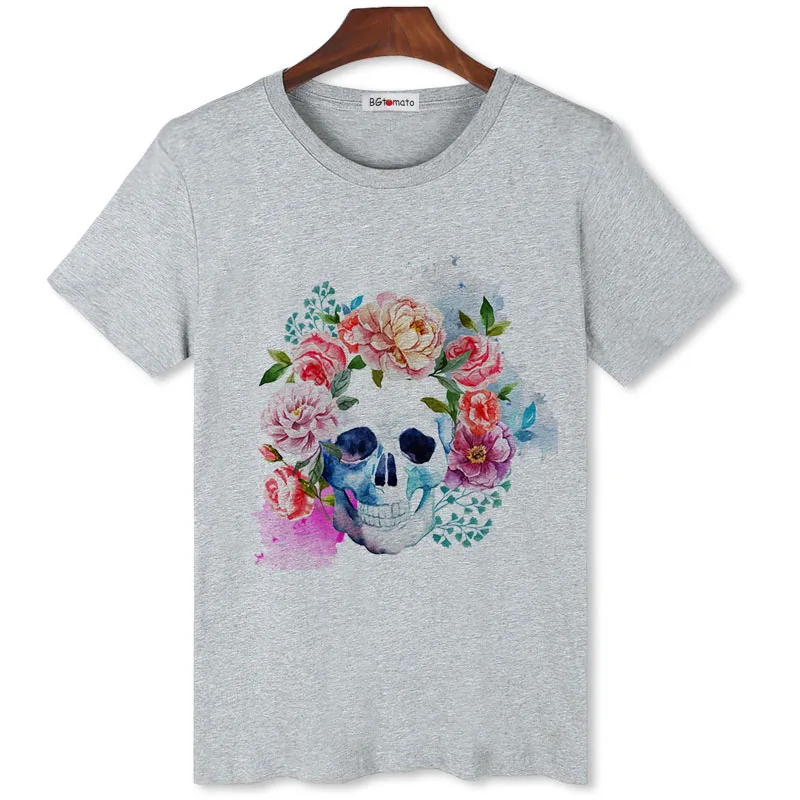 

BGtomato hand print skull shirts creative design artwork t-shirt for men good quality comfortable casual tops streetwear
