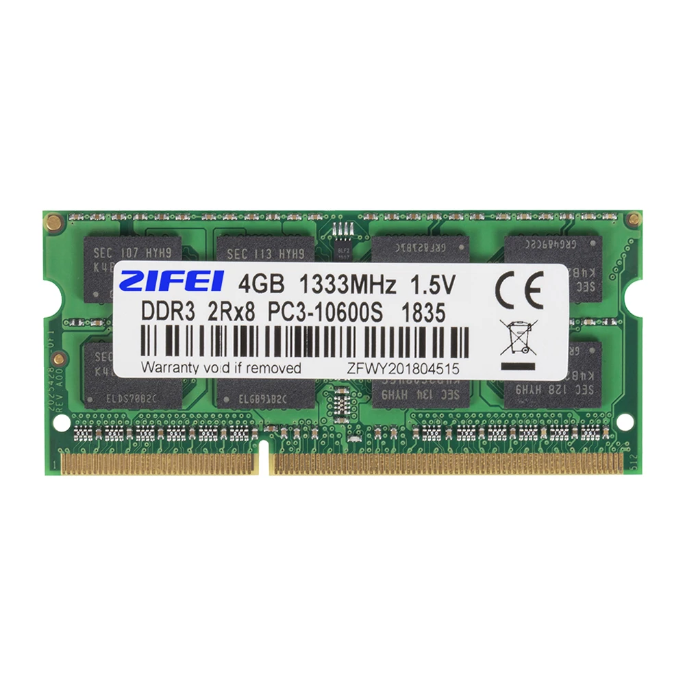 Оперативная память для ноутбука ZIFEI DDR3 2 ГБ 4 1066 МГц 1333 1 5 в CL7/9 so dimm SDRAM