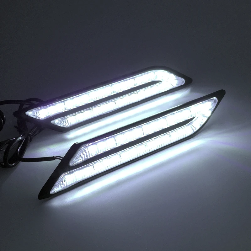 

Yituancar 2Pcs 2X30 Chips LED DRL Car Styling Daytime Running Lights Waterproof Source Brake Turn Singal Day Light With Stick