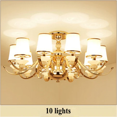 10 lights Современный блеск, золотые металлические светодиодные потолочные люстры, Мраморная лампа для гостиной, светодиодная люстра, освещение для столовой, подвесные светильники - Цвет абажура: 10 lights