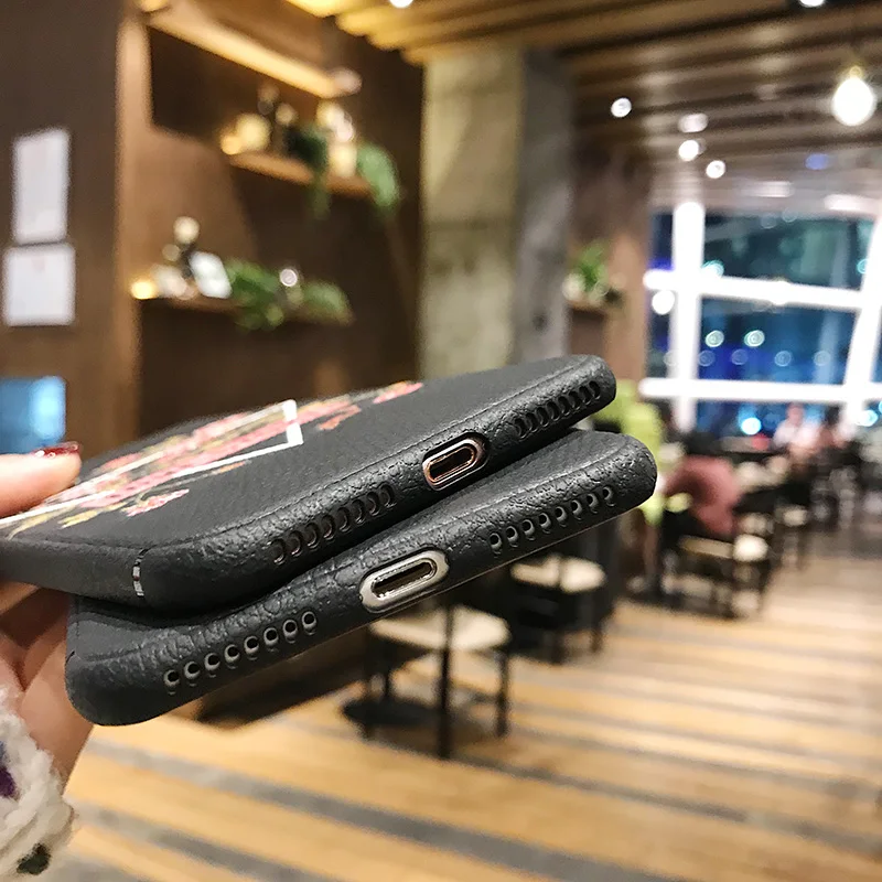 Originality flower Soft cover TPU case For iPhone x 5 6 7 8 plus Nice phone cases oppo R9 R9s R11 R11s Embroidery craft |