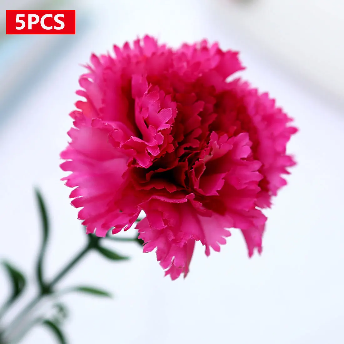 Rose red 5pcs Искусственные цветы 10, 5, 1 шт./лот, около 9 см, искусственные гвоздики, украшение для дома ручной работы, вечерние венки - Цвет: Rose red 5pcs