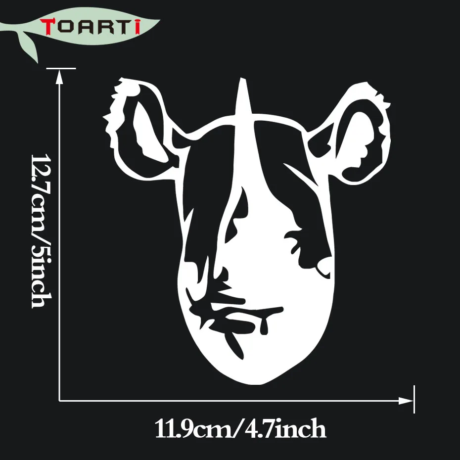 Голова носорога виниловая наклейка на автомобиль Креативный дизайн авто