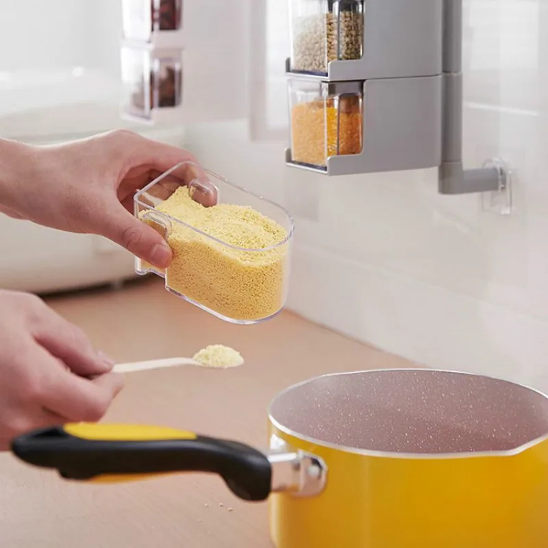 Creative Kitchen Storage Box Without Nail Wall Hanging Rotatable Seasoning Vertical Multi-layer Drawer Type Tank | Дом и сад