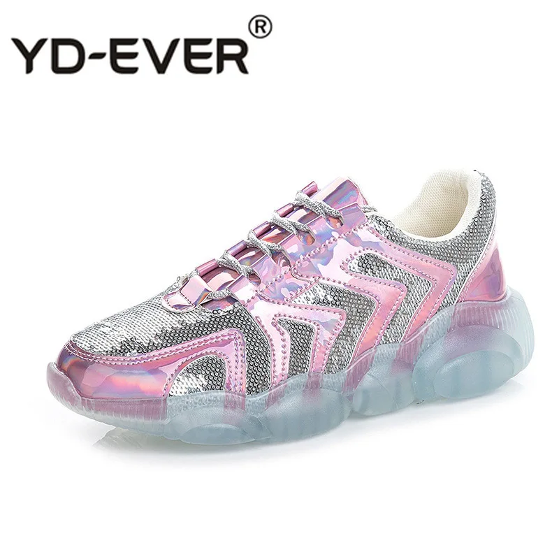 Повседневная обувь; женские массивные кроссовки; zapatos de mujer; Новинка года; chaussures femme; женская обувь на платформе; обувь в стиле пэчворк; Цвет Серебристый
