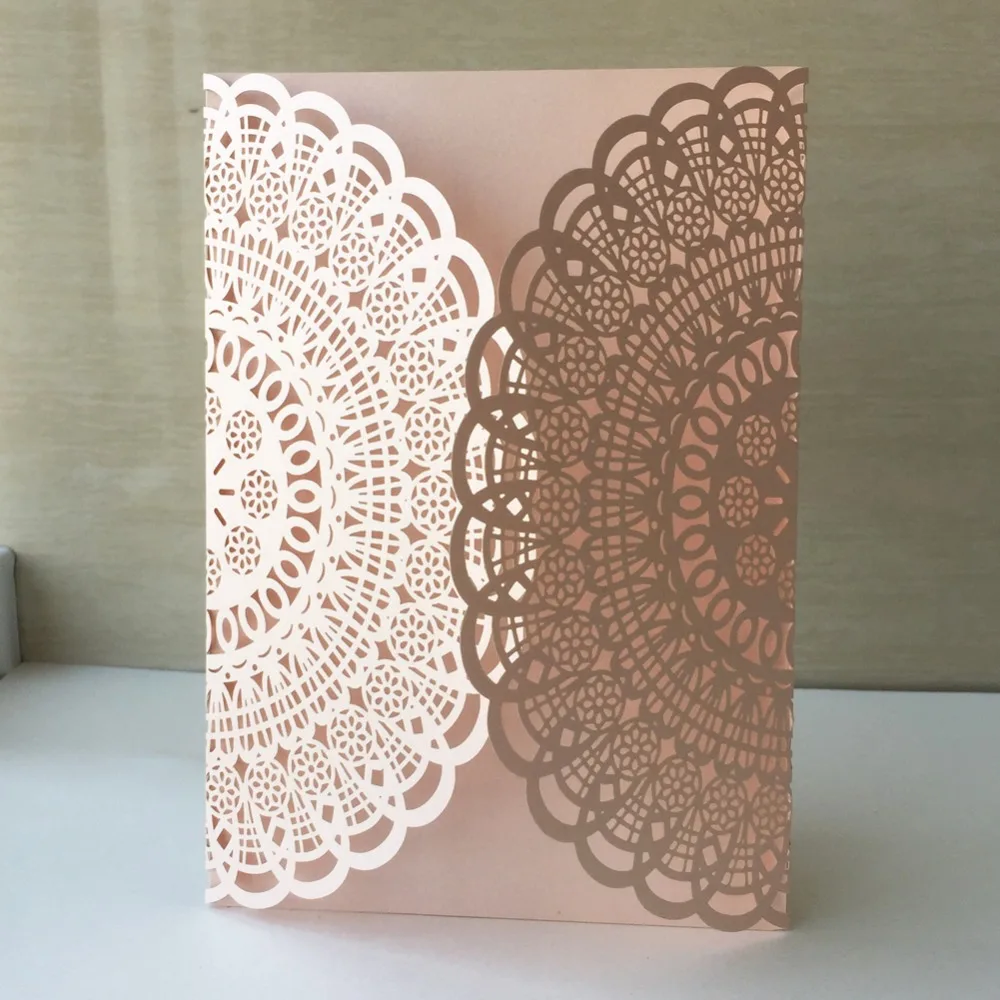 

20pcs Laser cut Shimmer Paper Happy Birthday Party Invite Card Event Party Supplies wedding invitation card Dinner Invite card