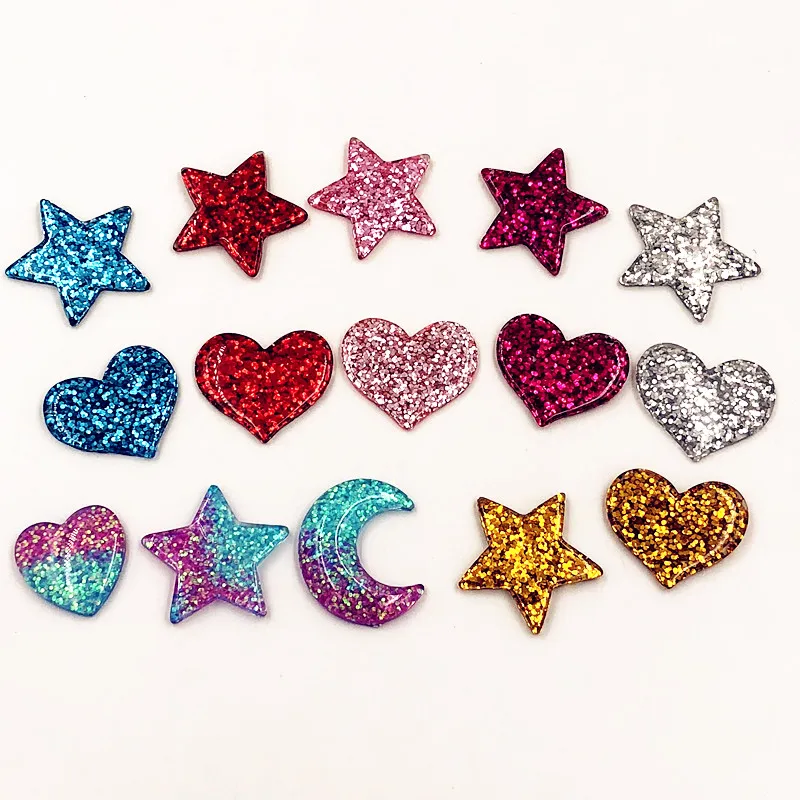 1 шт. карамельный цвет любовь звезды Смола Кабошон с плоской задней поверхностью