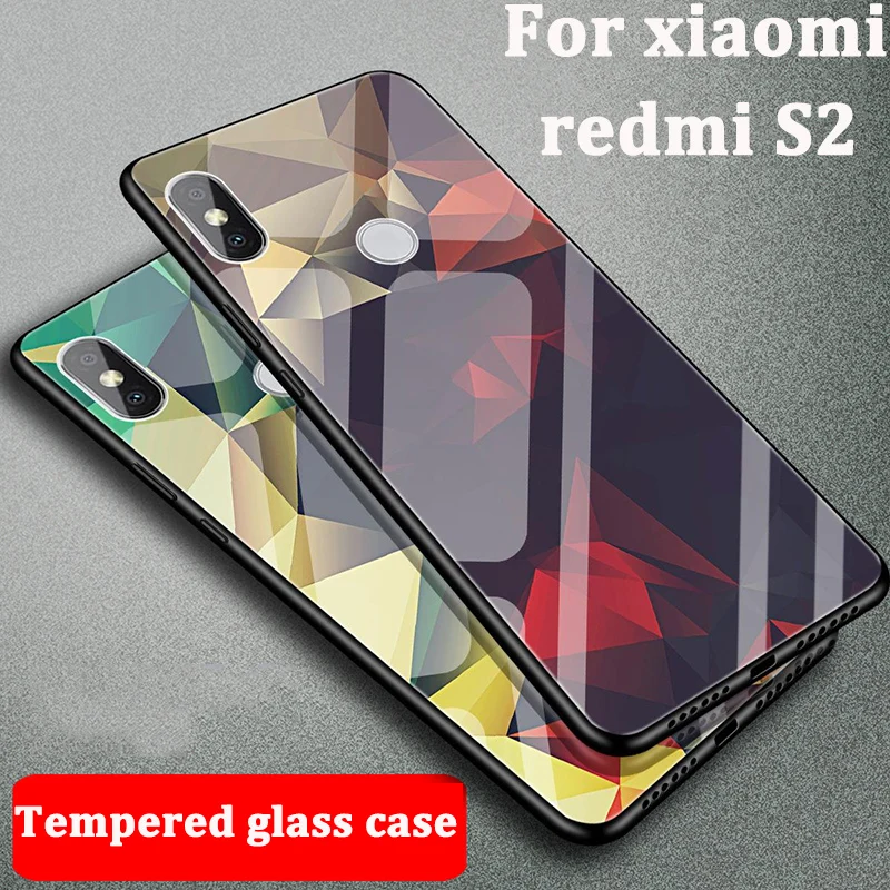 Модный чехол из закаленного стекла для Xiaomi Redmi S2 стеклянный RedmiS2 защитная задняя