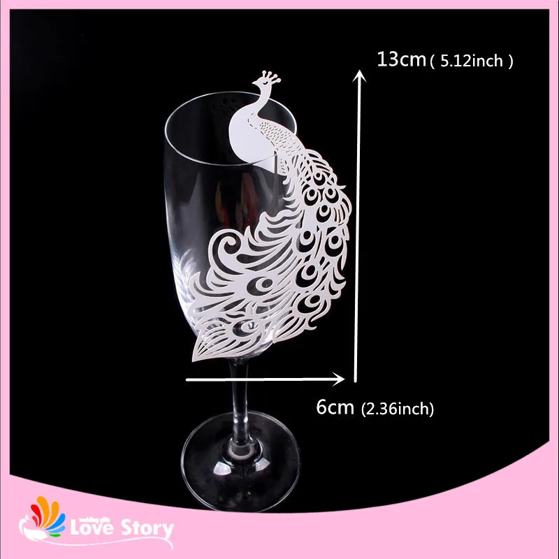 50 шт. лазерная резка бумажная карта эскорт чашка для вина стеклянная свадебное