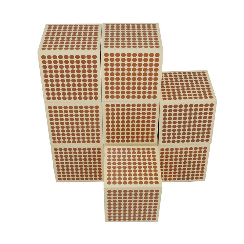 Монтессори обучающий материал для детей Детские игрушки 9 деревянных тысяч кубов