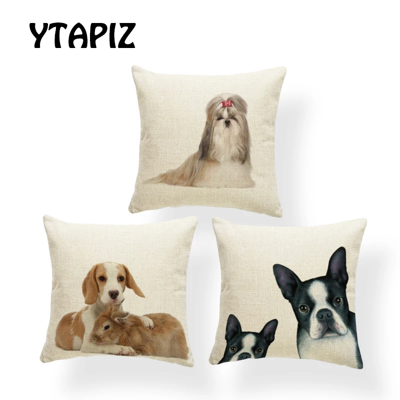 Милые Pet подушки в виде собак 45х45см полиэстер Лабрадор Jingba Shih Tzu Zhafa Schnauzer лежа