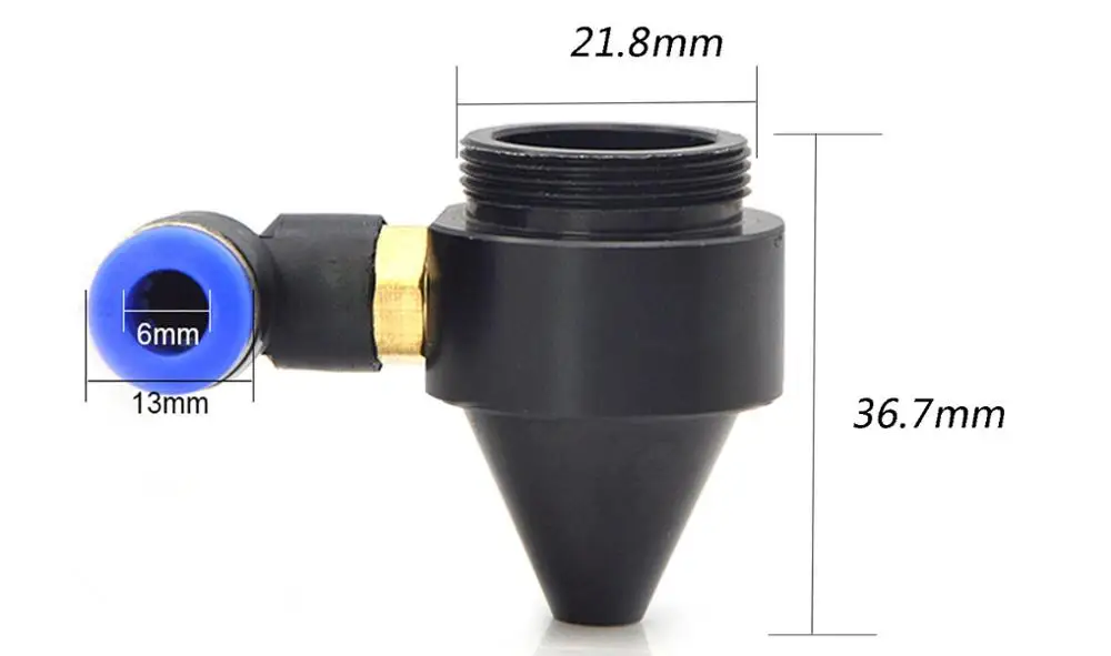 Nozzle with Fitting Диаметр воздушного сопла 18 мм fl38.1 мм для лазерной головки на СО2 станок для лазерной резки - Цвет: Nozzle with Fitting