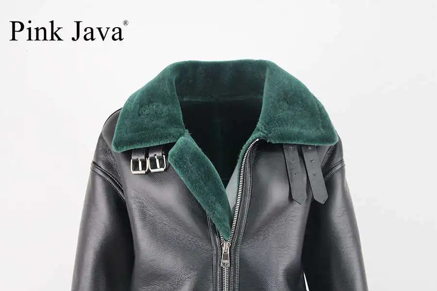 Розовый java QC8102 2017 новые модные пальто с мехом женские зимние реальные