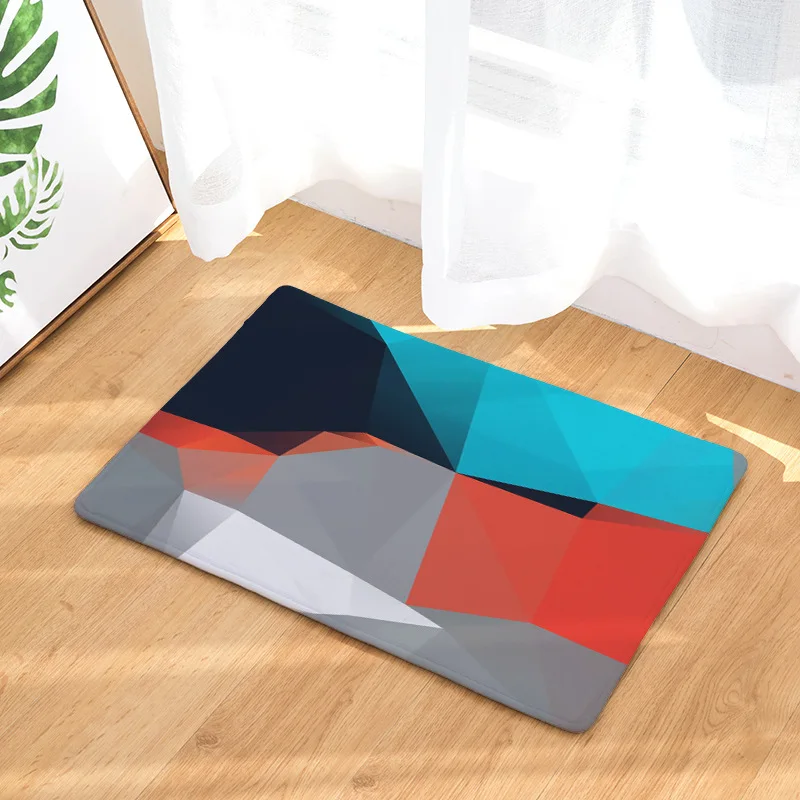 Фланелевые красочные 3D геометрические коврики с узором дверные для входной