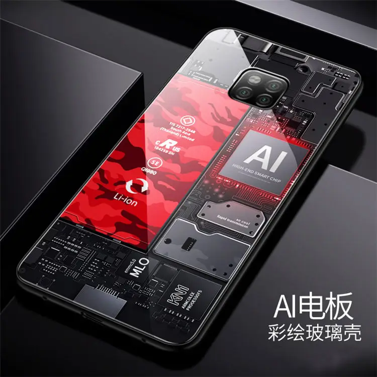 color 4 Стеклянный чехол для телефона Aixuan для huawei mate 20 Pro X P30, чехол для huawei P20 P30 Pro, роскошный чехол, силиконовый чехол - Цвет: color 4