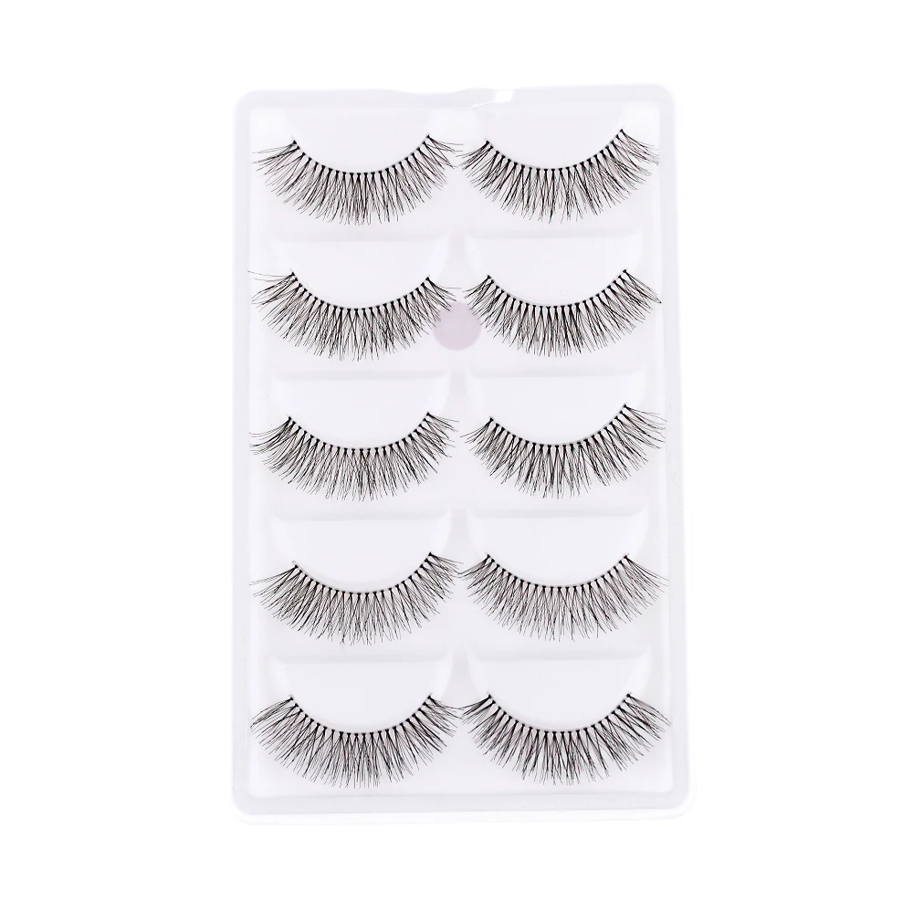 5 Pairs Pro Natural Long Sparse Cross False Eyelashes Handmade Thick Eye Lashes Women Makeup Beauty Extension Tools | Красота и