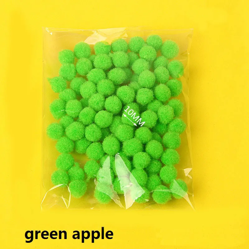 B01 apple green 100 шт Многоцветный 10 мм шарик-помпон мягкий помпон шар Сделай Сам ручной работы меховой плюшевый шар для свадьбы домашний декор вечерние принадлежности - Цвет: B01 apple green