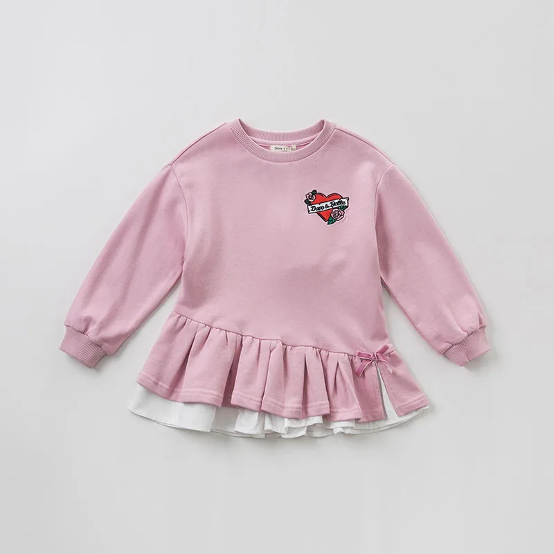 DBK9103 dave bella/Весенняя детская модная футболка для маленьких девочек топ малышей От