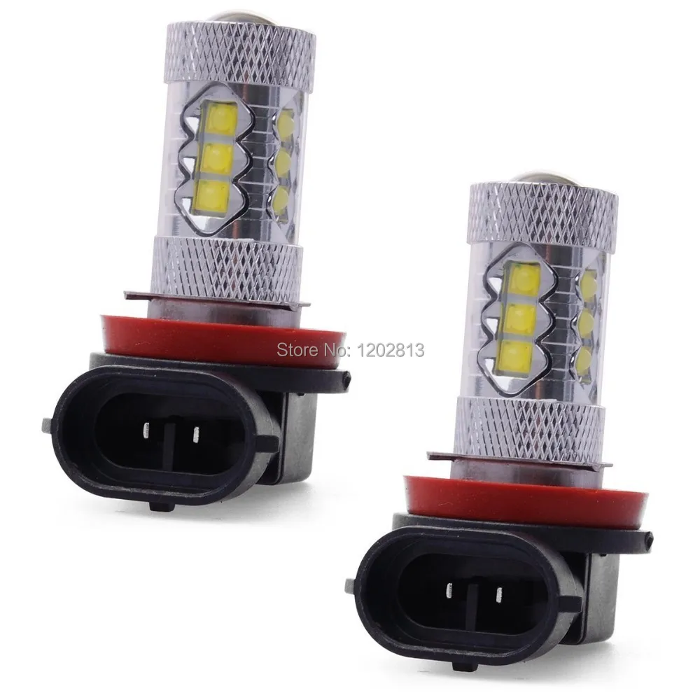 

2x Bombilla Faro Headlight H8 H11 80W LED Super Blanca Lights Luz de Niebla Driving Coche Auto Lampara