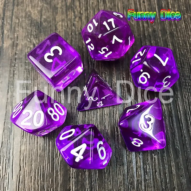 1 Набор из 7 сторонних игральных костей D4 D6 D8 D10 D12 D20 для подземелий и драконов dados rpg