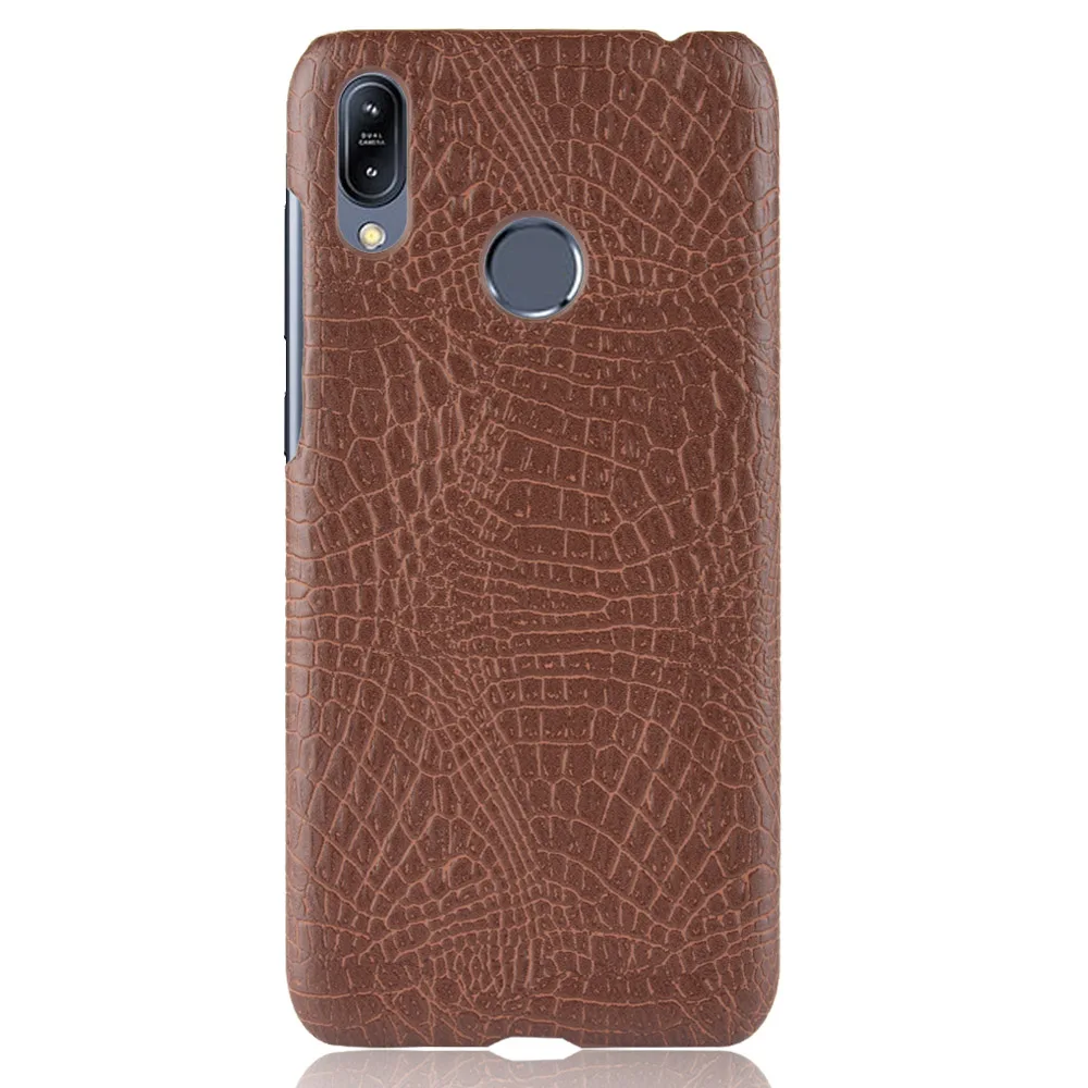 Коричневый Чехол для ASUS Zenfone Max Pro M2 ZB631KL, роскошный жесткий чехол из крокодиловой кожи с узором для ASUS Zenfone Max M2 ZB633KL - Цвет: Коричневый