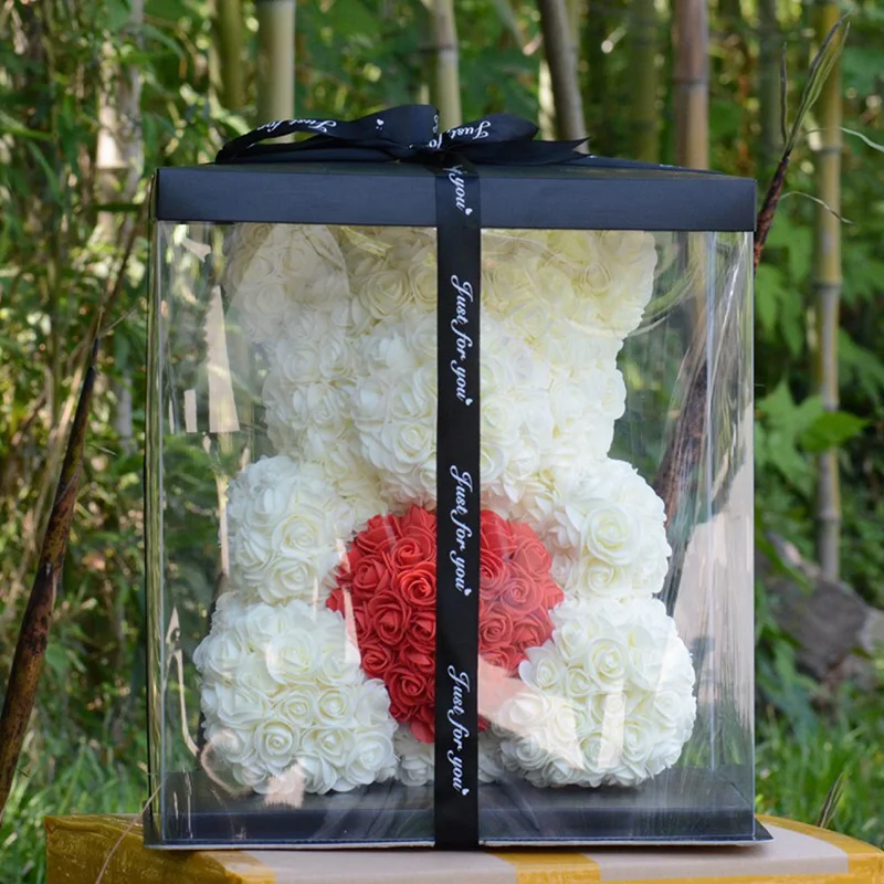Вечные розы Hug Bear ручная работа подарки на день Святого Валентина долговечное