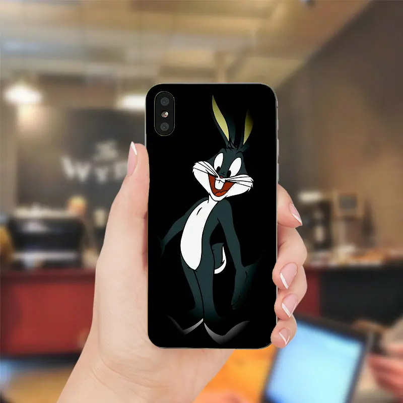 Милый кролик Tunes мягкие ТПУ Силиконовые случаи мобильного телефона для iPhone X XR XS Max
