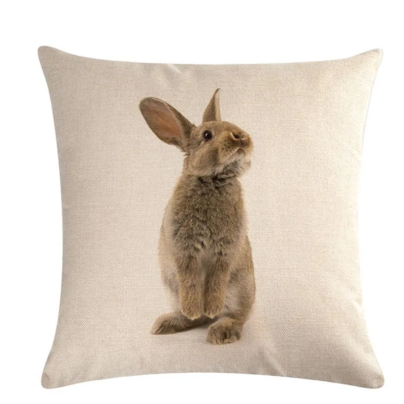 45*45cm cartoon animal pattern linen cushion cover wild home pillowcase textile decoration | Дом и сад