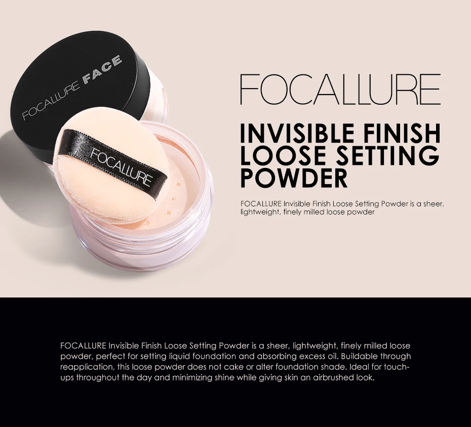 FOCALLURE, новинка, брендовая пудра для макияжа, 3 цвета, рассыпчатая пудра для макияжа лица, водостойкая рассыпчатая пудра, пудра для отделки кожи