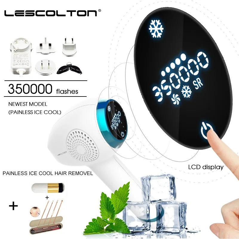 T011C with gift 1 Lescolton новейший Эпилятор Icecool 4в1 IPL Depilador для удаления волос, лазерный эпилятор для удаления волос, постоянный Электрический эпилятор - Цвет: T011C with gift 1