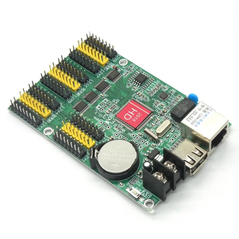 HD-E63 Ethernet+ с usb-портом, светодиодная контрольная карта 1024*128 пикселей светодиодная экран дисплея DMX контроллер с движущейся иконкой Сообщения доска