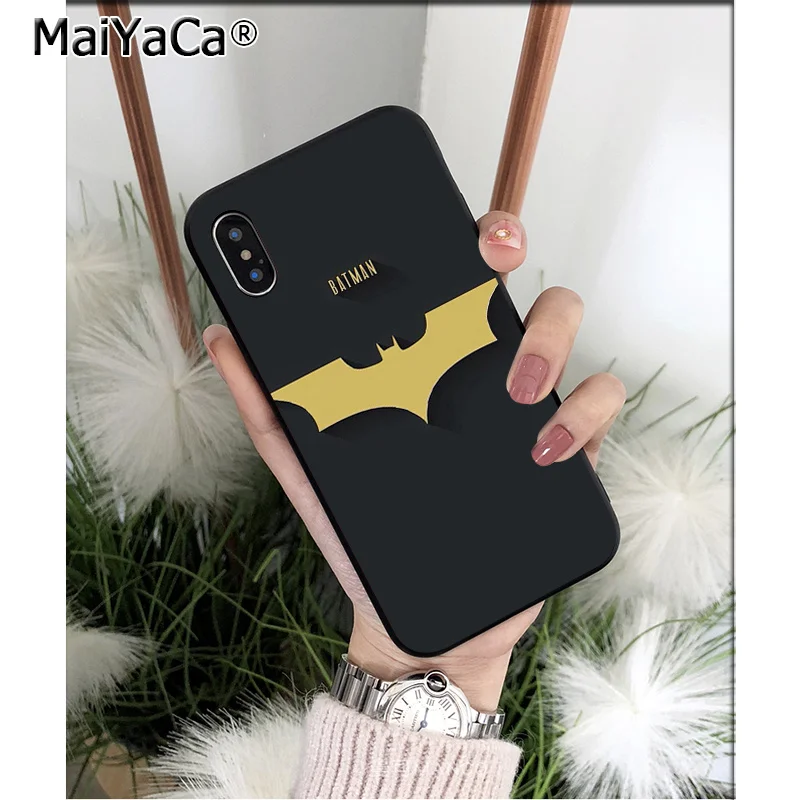 MaiYaCa DC супергерой Бэтмен логотип высокое качество чехол для телефона iPhone 5 5Sx 6 7 7plus 8 8Plus X XS MAX XR