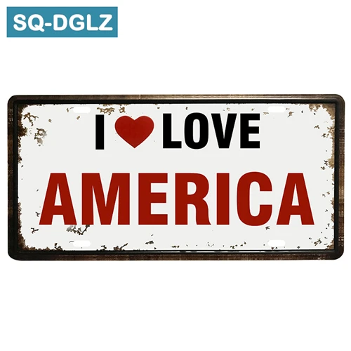 [SQ-DGLZ] Эксклюзивный, я люблю мою страну, номерной знак, бар, Настенный декор, оловянный знак, винтажный металлический знак, домашний Декор, живопись, таблички, плакат - Цвет: 0423