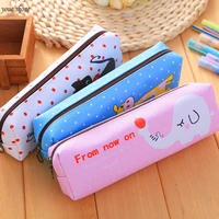 2019 new children stationery cute deer like a cat pattern pencil case student pencil bag pu small bag learning supplies