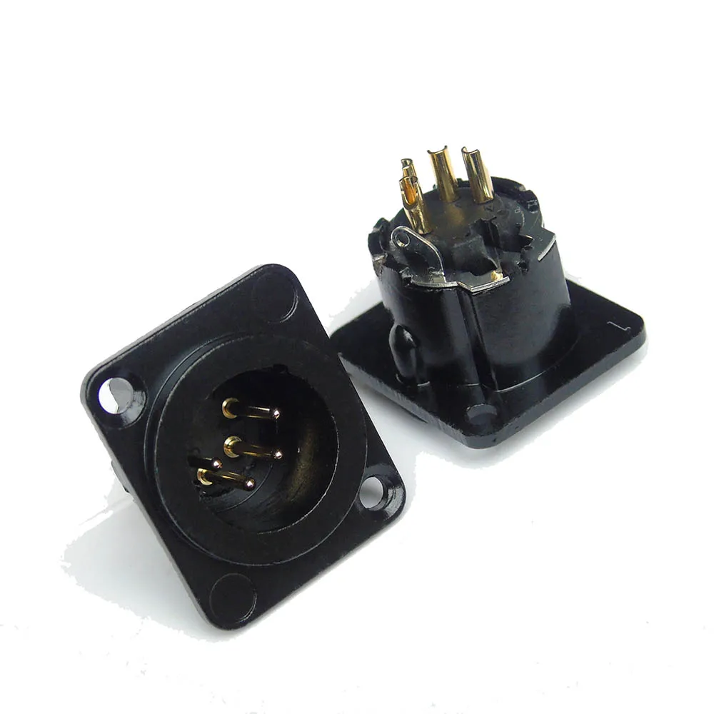 Высокое качество 2 шт./лот NC4MD-LX-B 4 polige XLR Einbaustecker Шварц | Обустройство дома