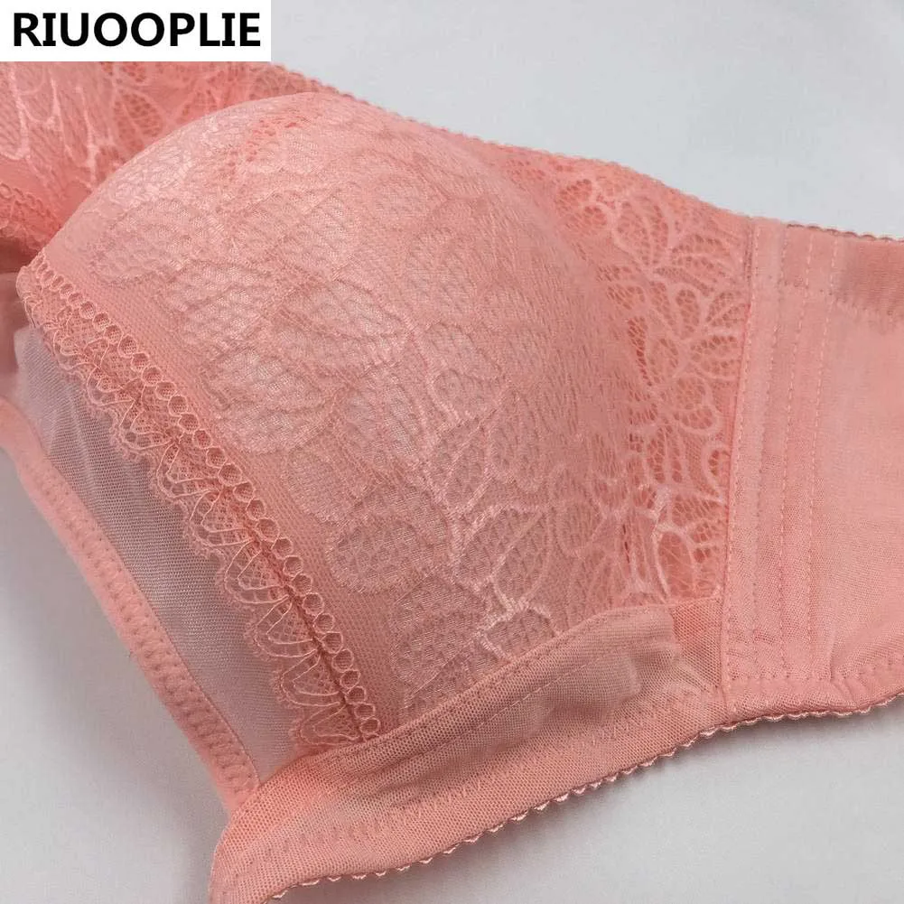 RIUOOPLIE женский сексуальный бюстгальтер без косточек большого размера кружевное нижнее белье пуш-ап Brase 80 85 90 95 100 B C