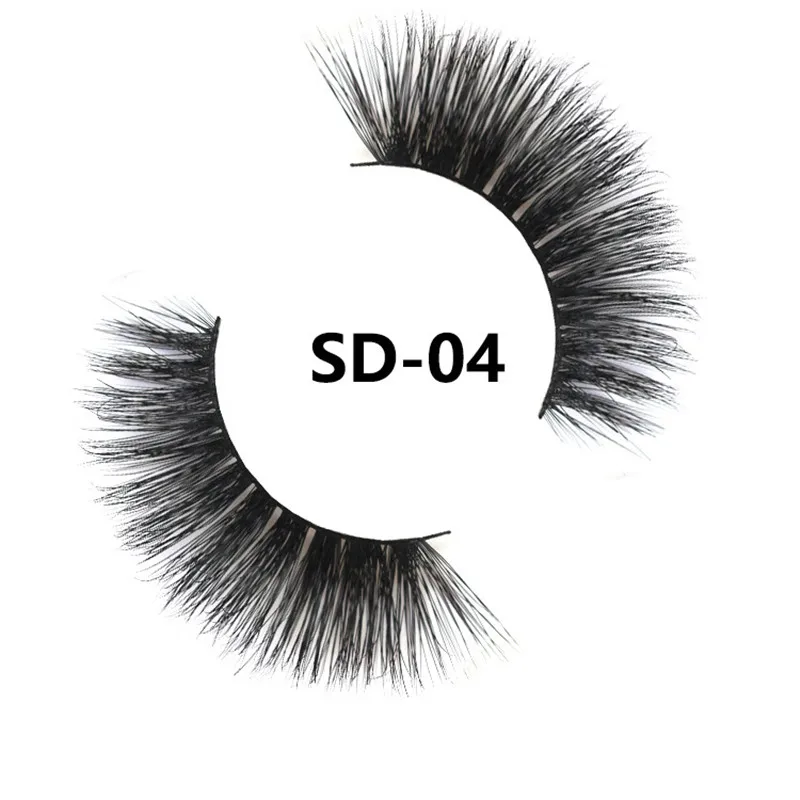

1 Pair 3D Mink Hair False Eyelashes Thick Curled Full Strip Lashes Eyelash Extension Fashion Women Eyes Natural Makeup SD-04
